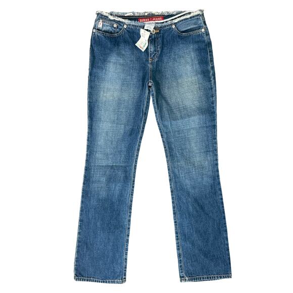 Vintage 00s Guess Raw Waistband Low Rise Straight Leg Jeans size 30 NEW Tags - Picture 1 of 12